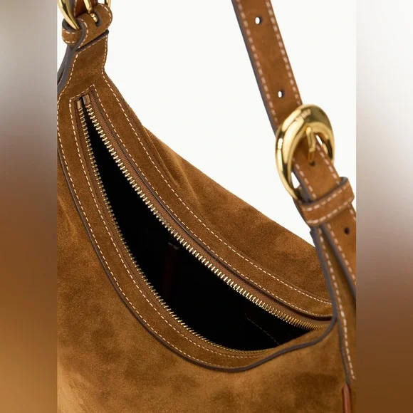 Staud Pine Leather Hobo Bag in Tan Suede - Picture 6 of 16